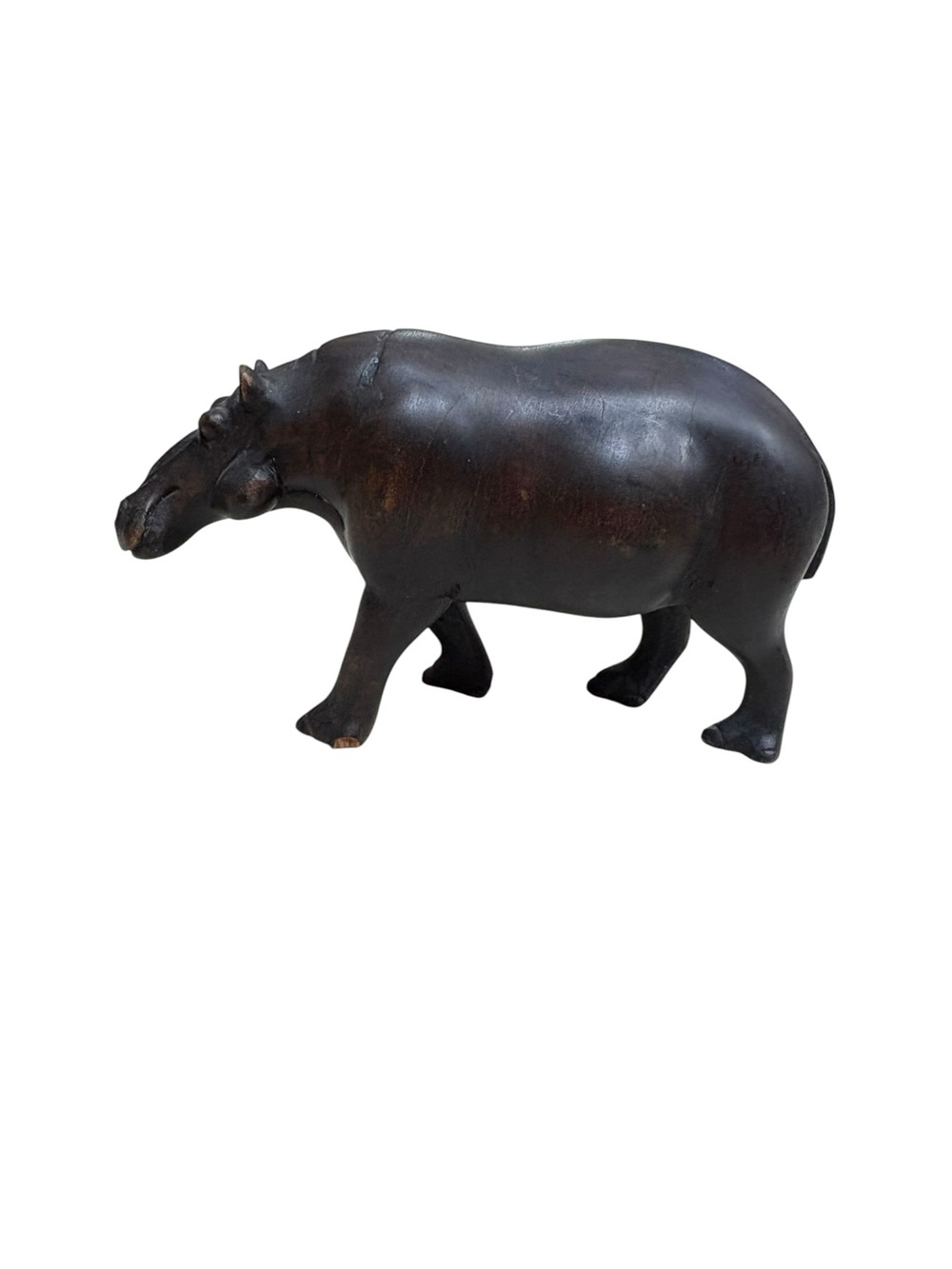 Vintage Handcarved Wooden Hippo Figurine Wood carving House Hipppotamus - Picture 5 of 12